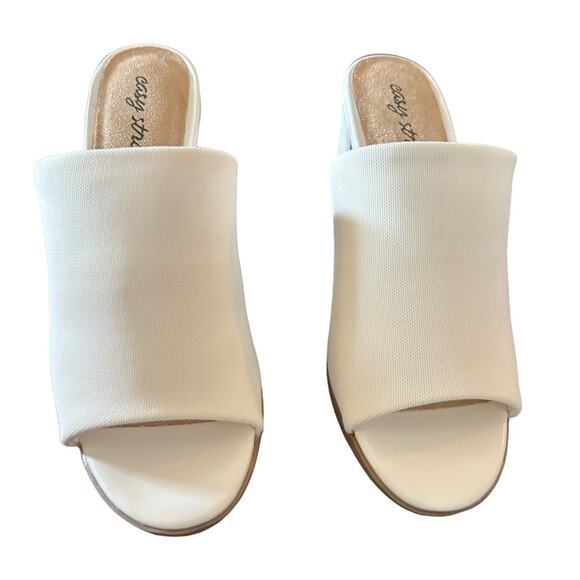 Easy Street Carmella Stretch Block Heeled Mule Open Toe NEW Size 6 WIDE - Picture 4 of 11